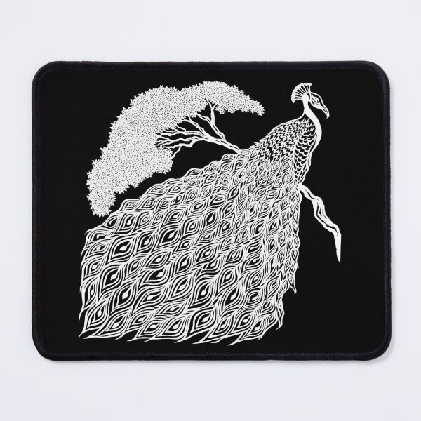 Item preview, Peacock on Branch | Bird Design designed and sold by Monochromatics by Corie Mae Dark.