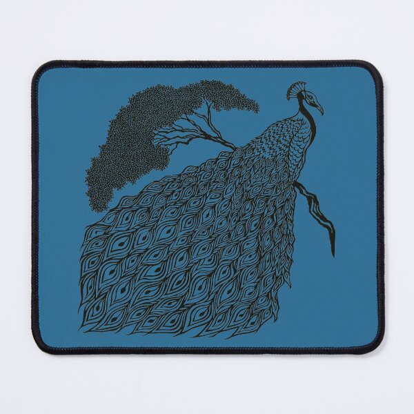 Item preview, Peacock on Branch | Bird Design designed and sold by Monochromatics by Corie Mae Dark.