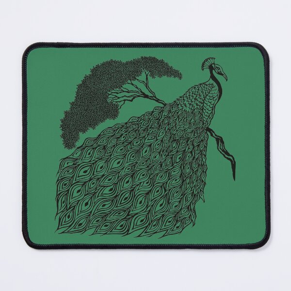 Item preview, Peacock on Branch | Bird Design designed and sold by Monochromatics by Corie Mae Dark.