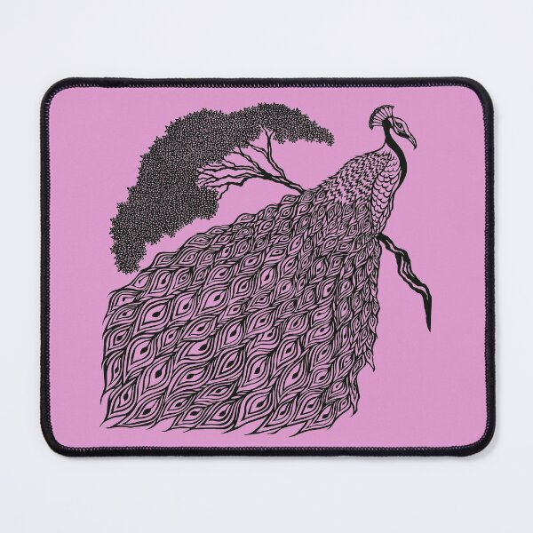 Item preview, Peacock on Branch | Bird Design designed and sold by Monochromatics by Corie Mae Dark.