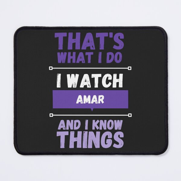 Item preview, Amar and I know things funny gag streamer designed and sold by LAST WEEK'S STOLEN AESTHETICS.