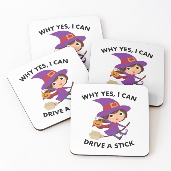 Item preview, Witch Why Yes I Can Drive a Stick Halloween designed and sold by EstelleStar.