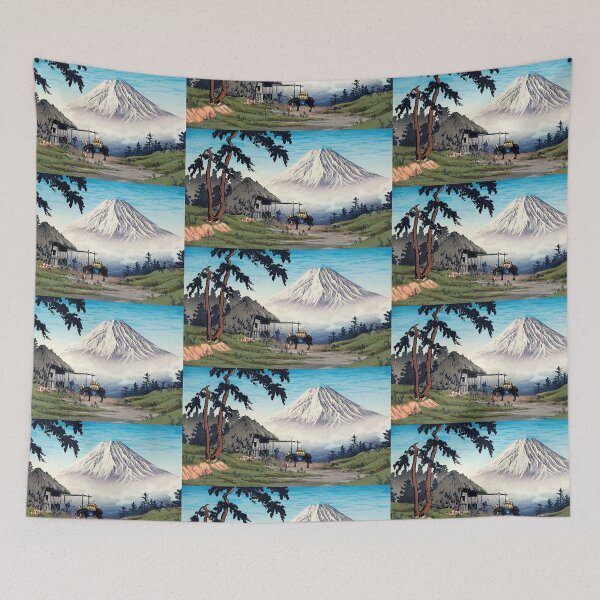 Item preview, Japanese Snow Mountain Vintage Painting designed and sold by Meek-Anime.