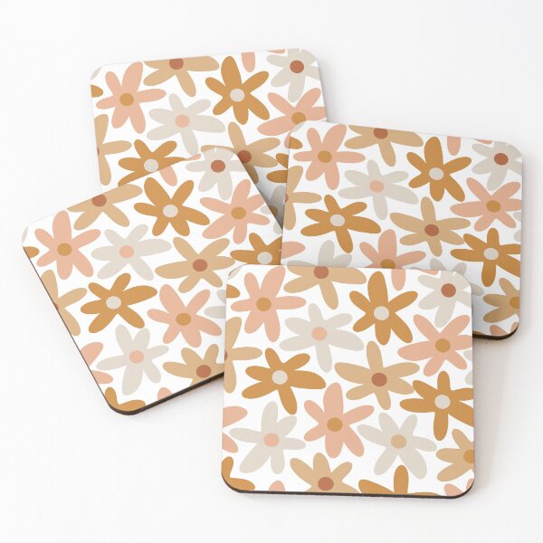 Item preview, Daisy Time Floral Pattern Blush Ochre Putty on White designed and sold by kierkegaard.