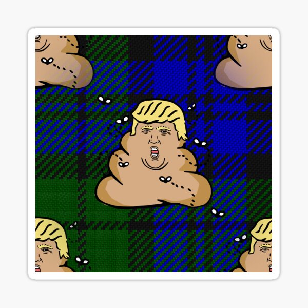 trump plaid poop Sticker