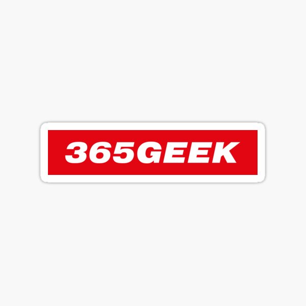 365 geek logo on red Sticker