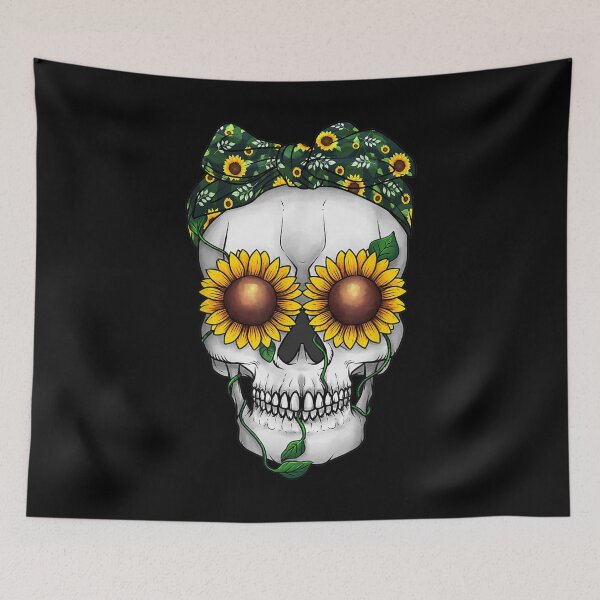Item preview,  Sugar Skull Sunflower Gift Skeleton Lover designed and sold by jennifera11.