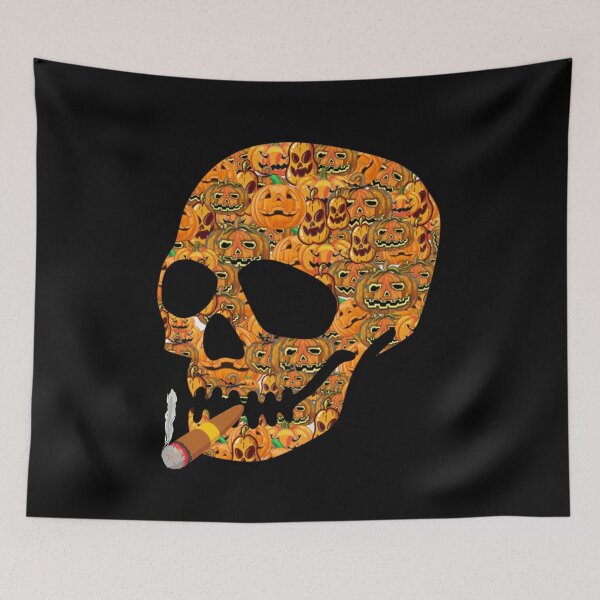 Item preview, Smoking Vintage Halloween Scary Pumpkin Lean Forward Skull Skeleton  designed and sold by DKA-2ndBoy.