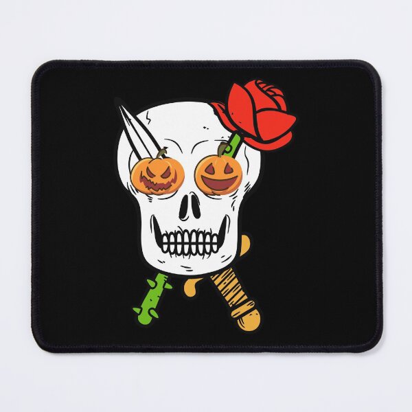 Item preview, Vintage Halloween Scary Pumpkin Eye Skull Skeleton with Knife and Rose designed and sold by DKA-2ndBoy.