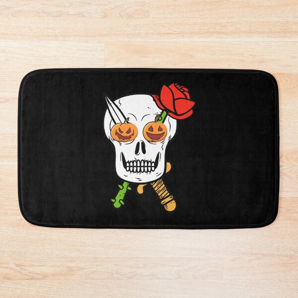 Item preview, Vintage Halloween Scary Pumpkin Eye Skull Skeleton with Knife and Rose designed and sold by DKA-2ndBoy.