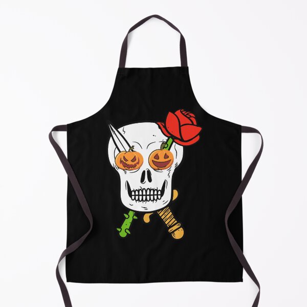 Item preview, Vintage Halloween Scary Pumpkin Eye Skull Skeleton with Knife and Rose designed and sold by DKA-2ndBoy.