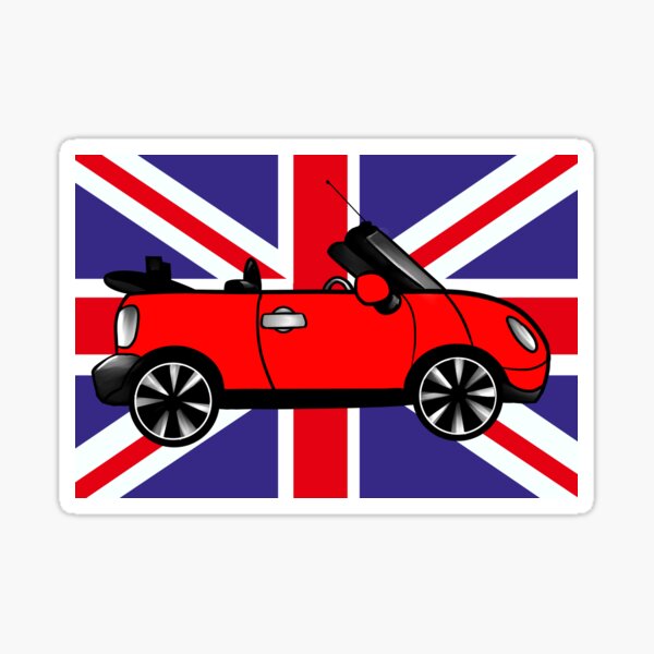 BEEP BEEP Mini, england flag Sticker