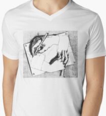 Souvenir from Netherlands - Escher's hands Men's V-Neck T-Shirt