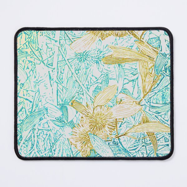 Item preview, Hakea, Yellow Ochre and Aqua Blue designed and sold by TripodDogShop.