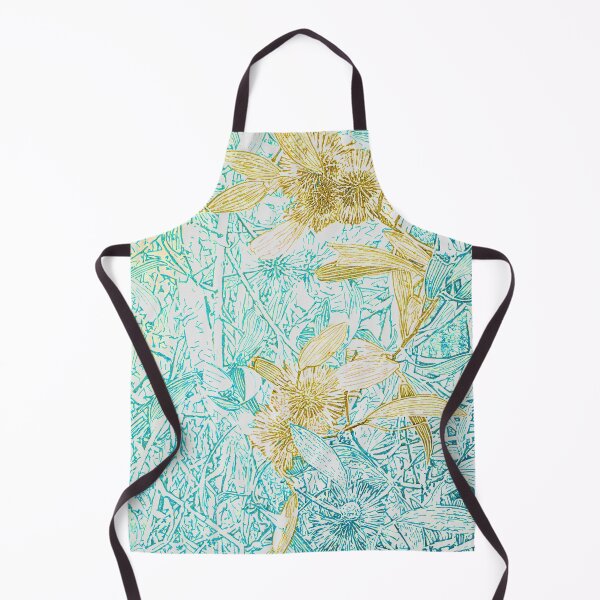 Item preview, Hakea, Yellow Ochre and Aqua Blue designed and sold by TripodDogShop.