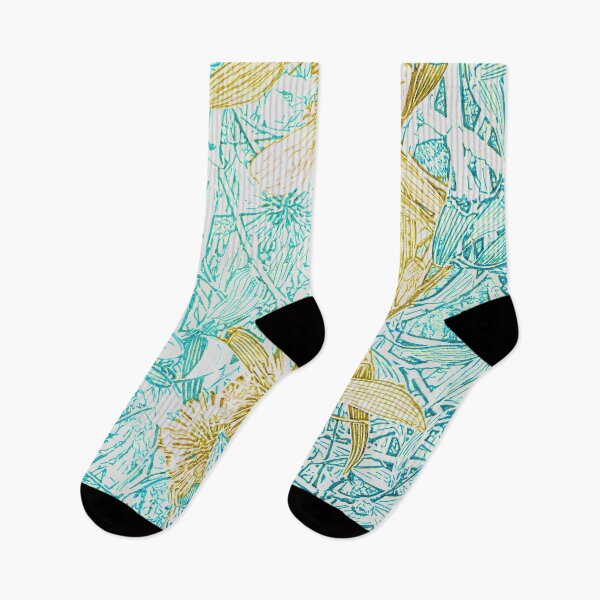 Item preview, Hakea, Yellow Ochre and Aqua Blue designed and sold by TripodDogShop.