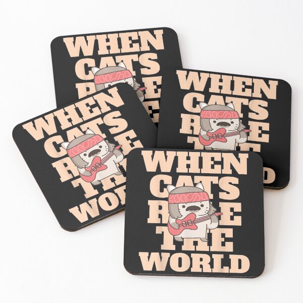 Item preview,  Cats Rule World Cat Guitar Music Rock Gift Black designed and sold by lindaxse.