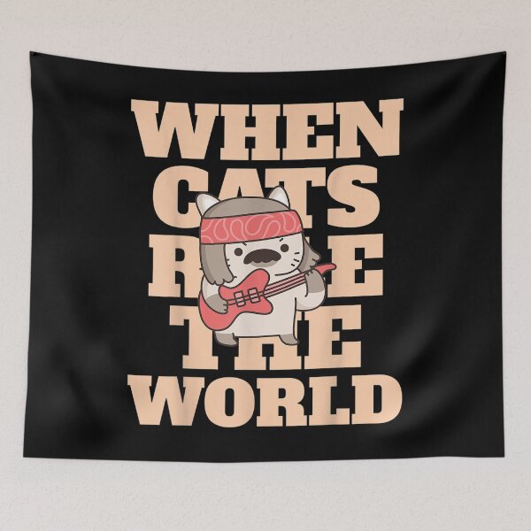 Item preview,  Cats Rule World Cat Guitar Music Rock Gift Black designed and sold by lindaxse.