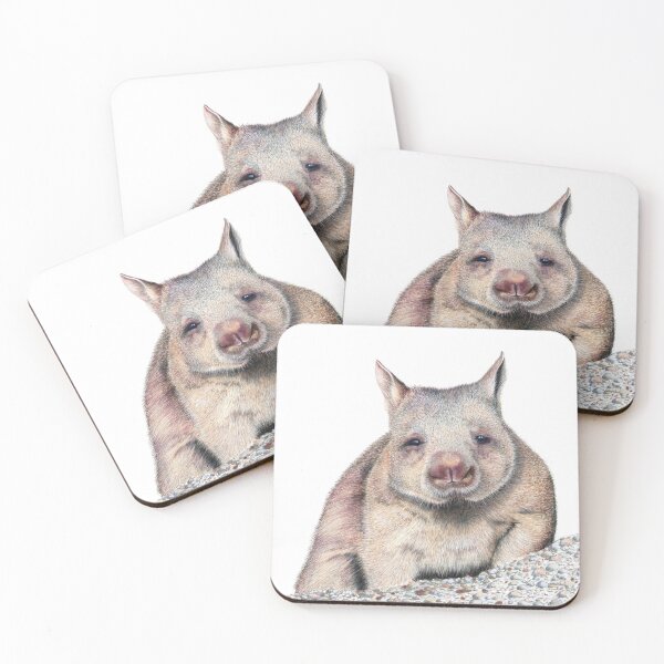 Northern Hairy Nose Wombat Coasters (Set of 4)