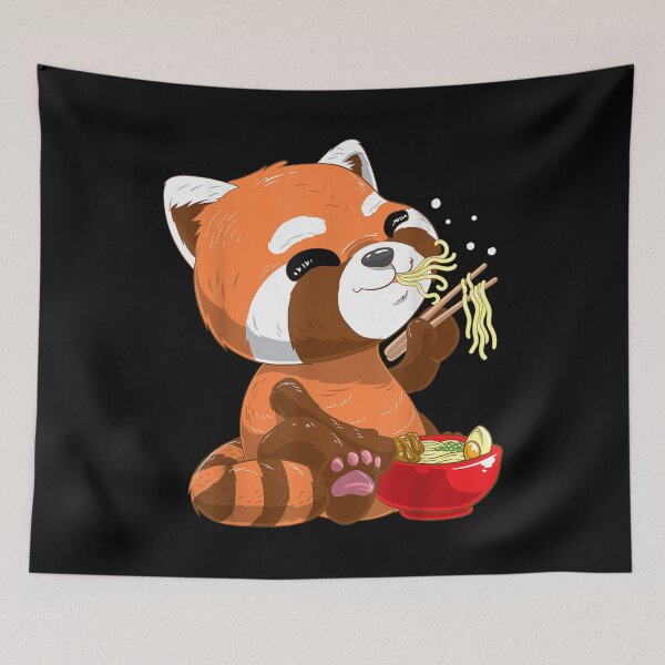 Item preview,  Japanese Red Panda Eating Noodles designed and sold by lindaxse.