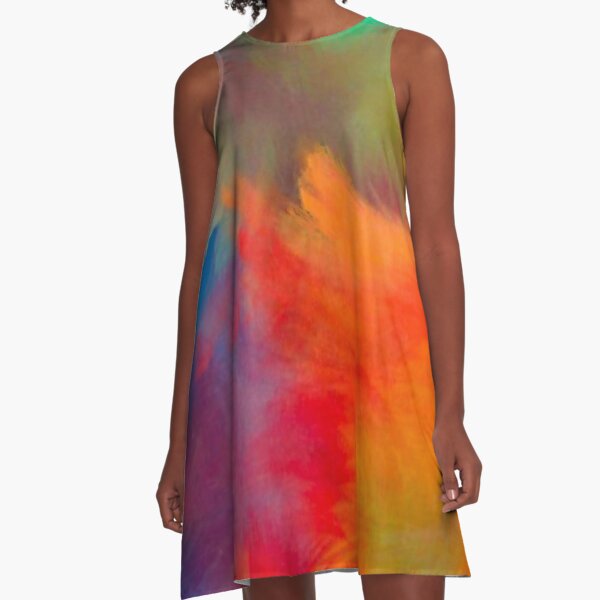 Abstract Colorful Paint Strokes A-Line Dress A-Line Dress