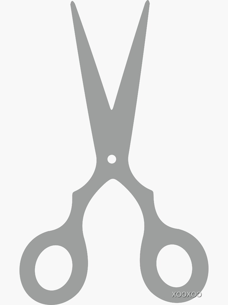 "Grey / Silver Scissors (barber shop)" Sticker by XOOXOO Redbubble
