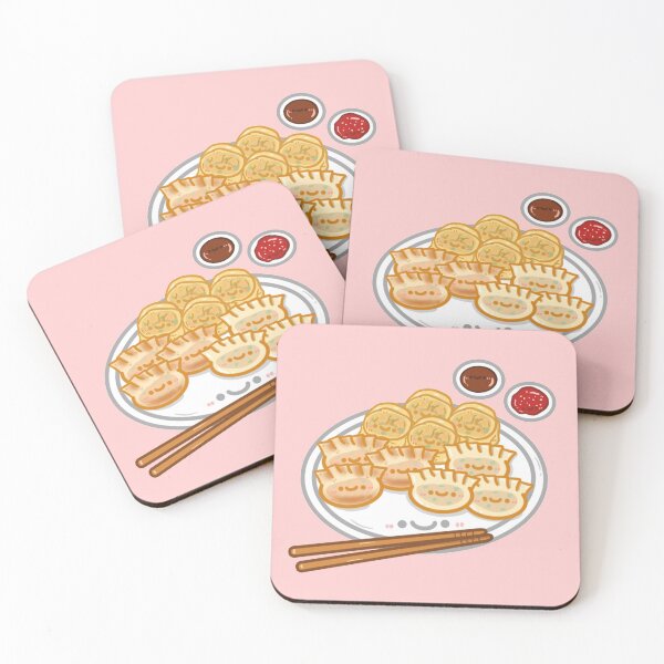 Item preview, Kawaii korean street food korean steam fried mandu dumplings sticker designed and sold by Marie-c-doodles.