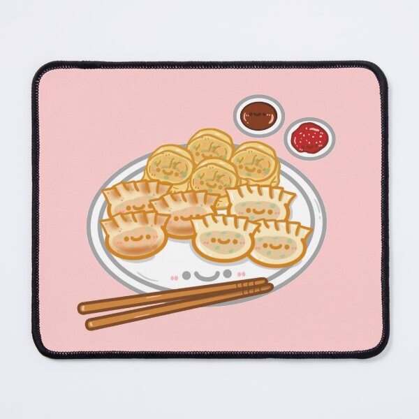 Item preview, Kawaii korean street food korean steam fried mandu dumplings sticker designed and sold by Marie-c-doodles.