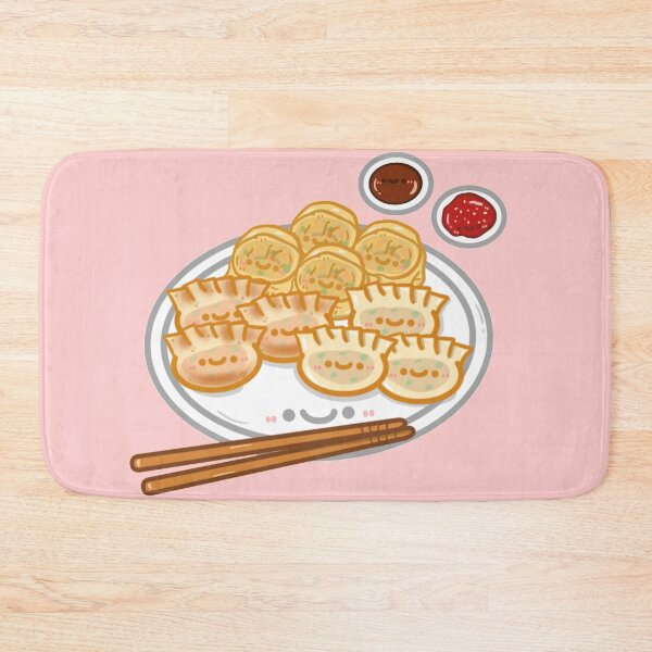 Item preview, Kawaii korean street food korean steam fried mandu dumplings sticker designed and sold by Marie-c-doodles.