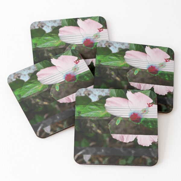 Item preview, Pink Hibiscus Photograph Glitch Art Hawaii Tropical Flower designed and sold by MOP-tees.
