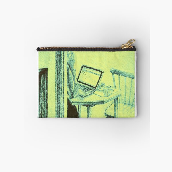 Item preview, Drawing of woman working on a laptop in a cafe. Illustration  designed and sold by oanaunciuleanu.
