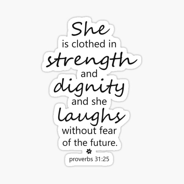 Bible Verse Stickers, She Laughs, Proverbs 31 Quote, Entrepreneur Gift,  Strong Women Gift, Strength and Dignity, Bible Journaling Stickers