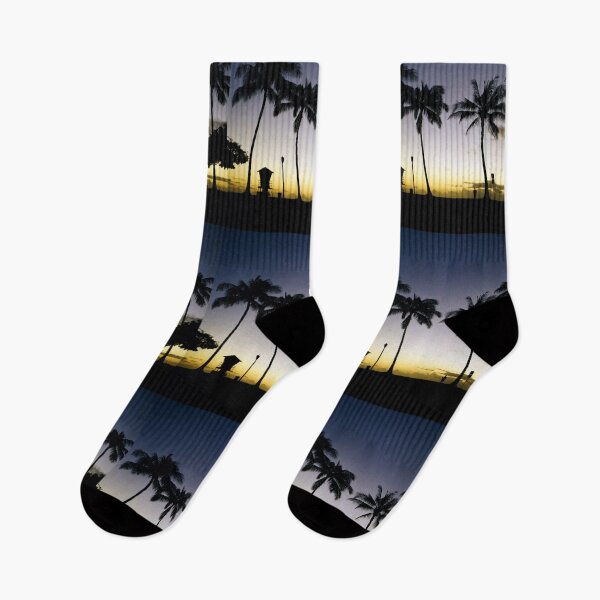 Item preview, Waikiki Hawaiian Sunset Palm Trees Silhouettes designed and sold by MOP-tees.