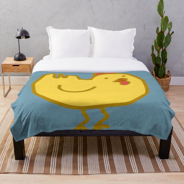 Item preview, Cute yellow chick on a blue background designed and sold by OneginaEvgenia.