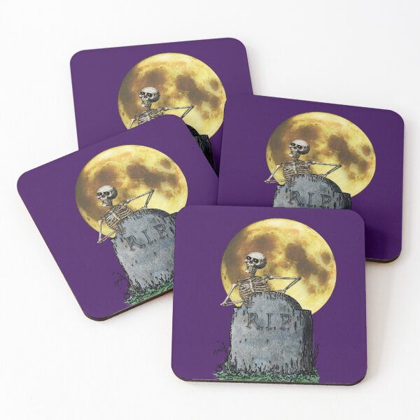 Item preview, Skeleton Tombstone RIP in the Moonlight designed and sold by FictiveArt.