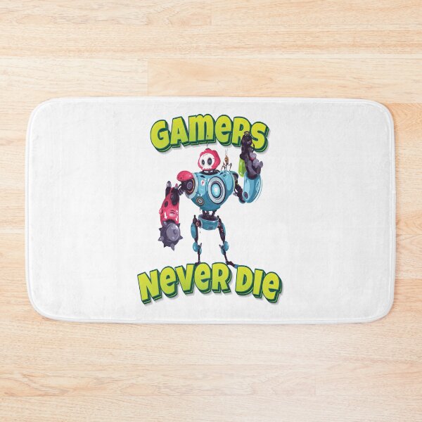 Item preview, Gamers Never Die Modern Robot With Weapon designed and sold by WordsGamersUse.