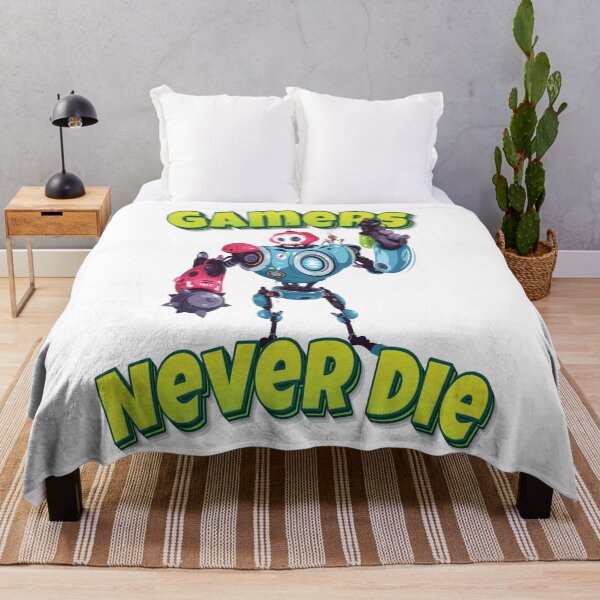 Item preview, Gamers Never Die Modern Robot With Weapon designed and sold by WordsGamersUse.