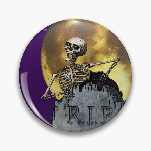 Item preview, Undead Familiar Tombstone RIP Under a Full Autumn Moon designed and sold by FictiveArt.