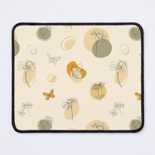 Item preview, Abstract Shapes and Line Art Daisy Flowers and Butterflies Surface Pattern designed and sold by MyQueendom.