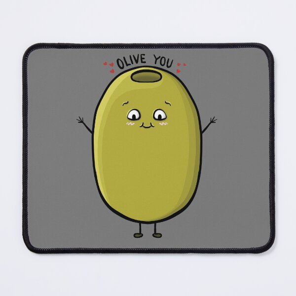 Item preview, Olive You, Fun Food Cute Olive Cartoon Pun Digital Illustration designed and sold by AlmightyClaire.