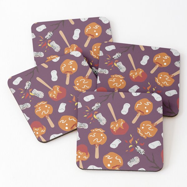 Item preview, Candy Apples and Marshmallows [ON DUSK PURPLE] Pattern designed and sold by Daniel Bevis Design.