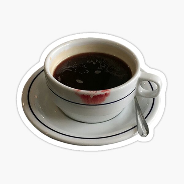 lipstick stained coffee mug Sticker
