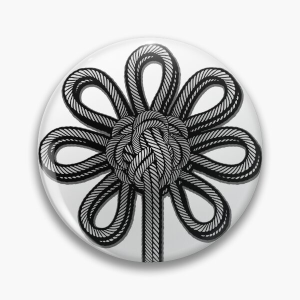 Item preview, Rope flower in black and white - mountaineering sailing climbing knot designed and sold by MadandMean.