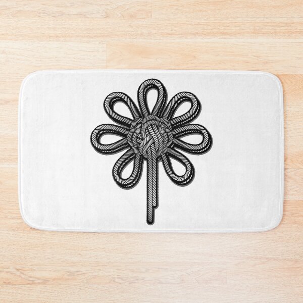 Item preview, Rope flower in black and white - mountaineering sailing climbing knot designed and sold by MadandMean.