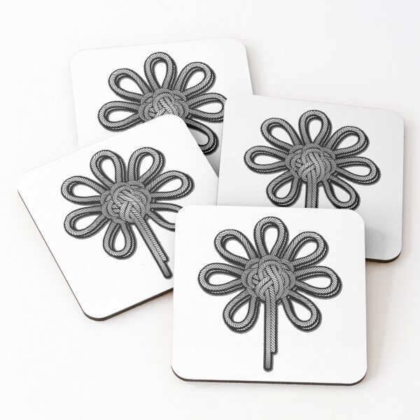 Item preview, Rope flower in black and white - mountaineering sailing climbing knot designed and sold by MadandMean.