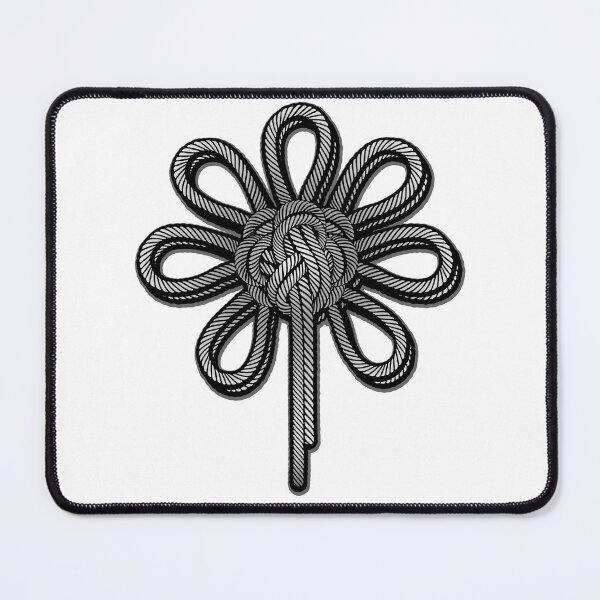Item preview, Rope flower in black and white - mountaineering sailing climbing knot designed and sold by MadandMean.