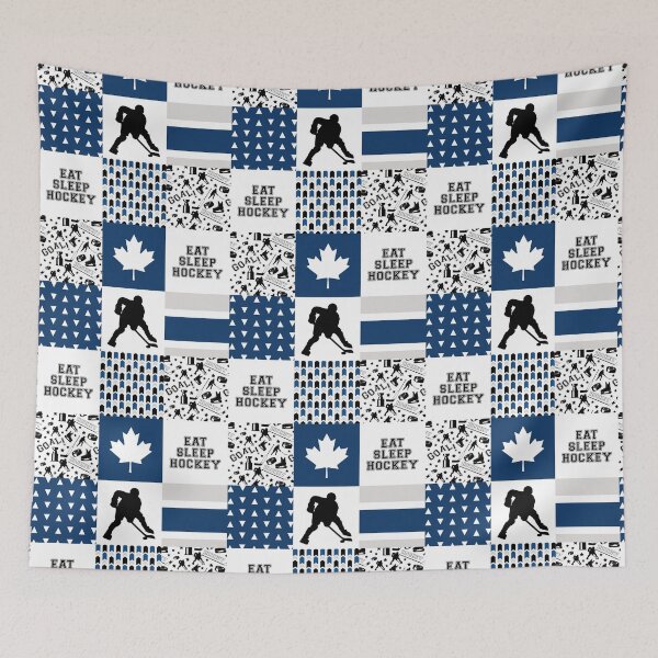 Item preview, Ice Hockey Blue Plaid Pattern  designed and sold by Landesign.