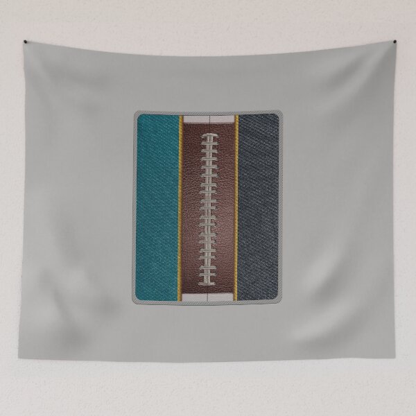 Item preview, Football Aqua Blue, Black and Yellow Gold Team Spirit Patch designed and sold by Michele Engling.