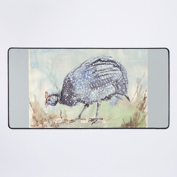 Listen to the Guinea Fowl Desk Mat