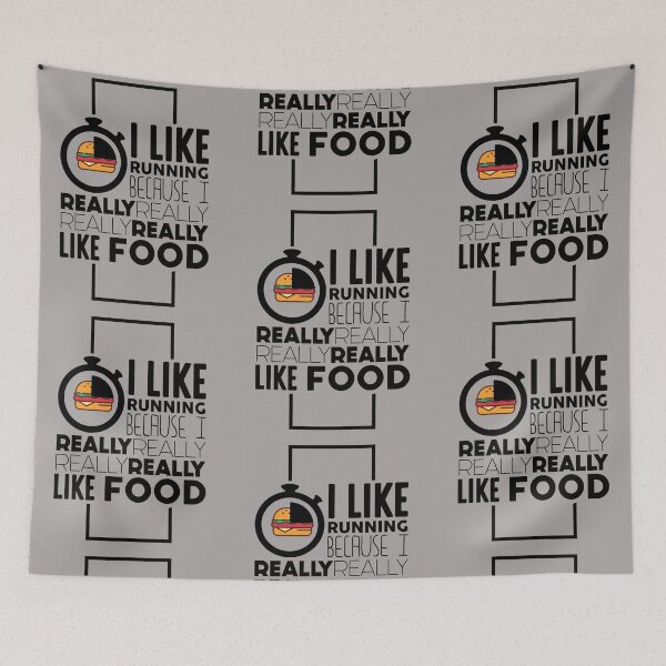 Item preview, I Like Running Because I Really Really Like Food Funny Fitness Marathon Running TShirt For Runners designed and sold by VarthJader.